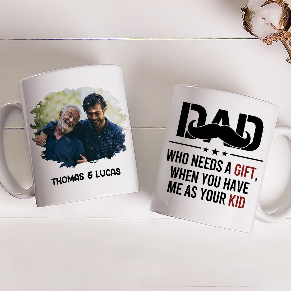 Custom Photo Christmas & Birthday Gift for Dad • Big Gift For Daddy - Personalized Coffee Mug