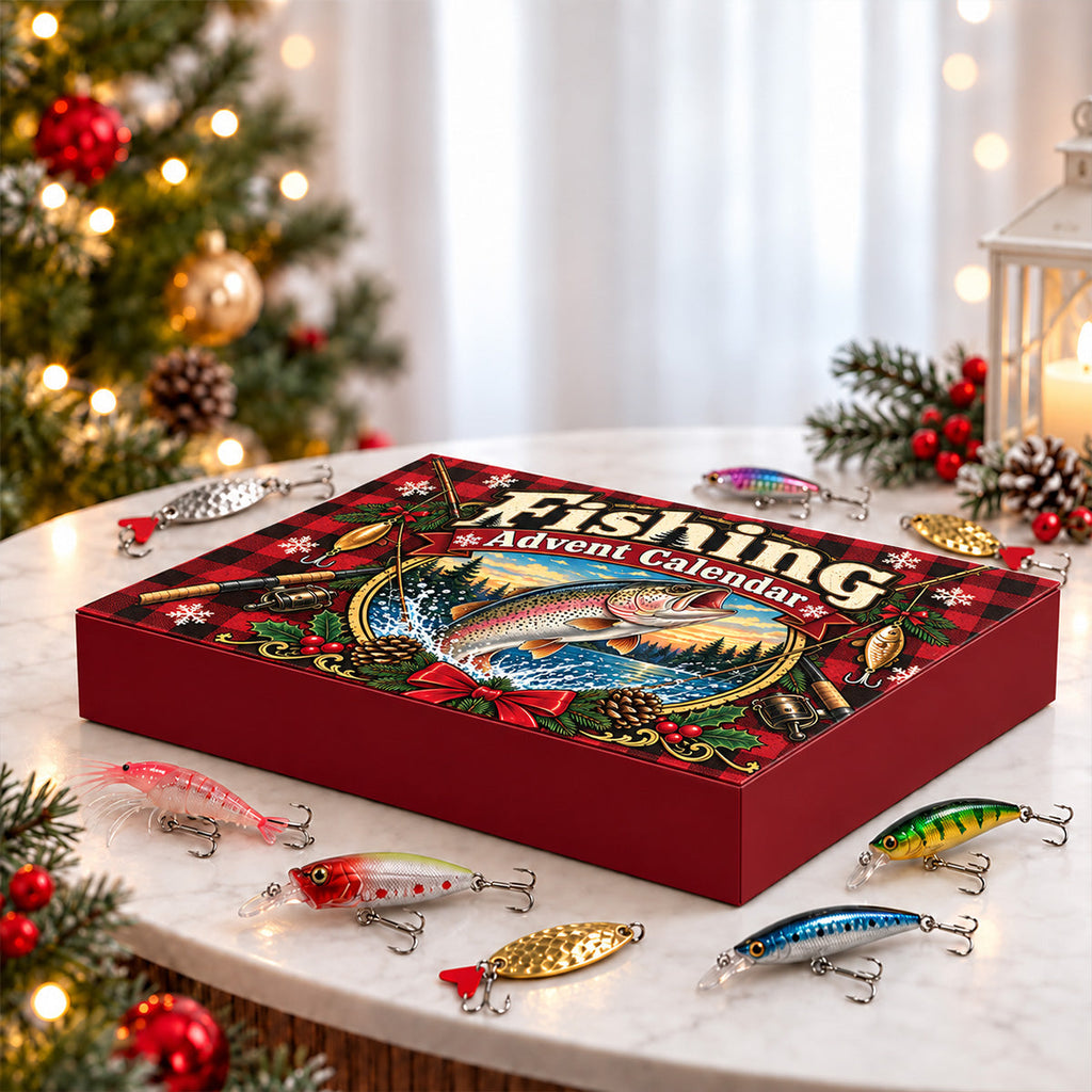 Custom Christmas Advent Calendar 2026 Fishing Lure Set, 24-Day Countdown • Fisherman - Fishing Advent Calendar