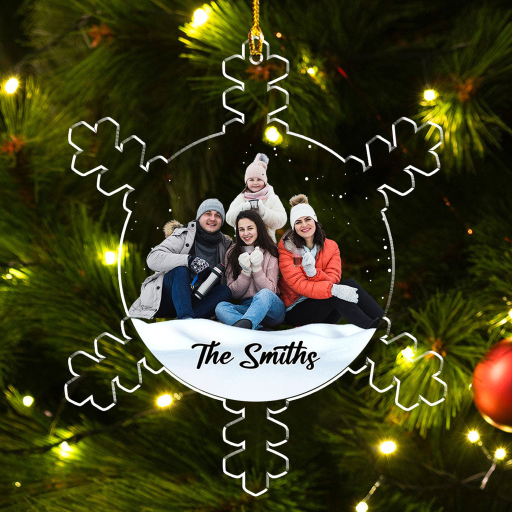 Custom Photo Family Ornament, Christmas Gift for Family Members • Our Family Version 2 - Personalized Acrylic Ornament