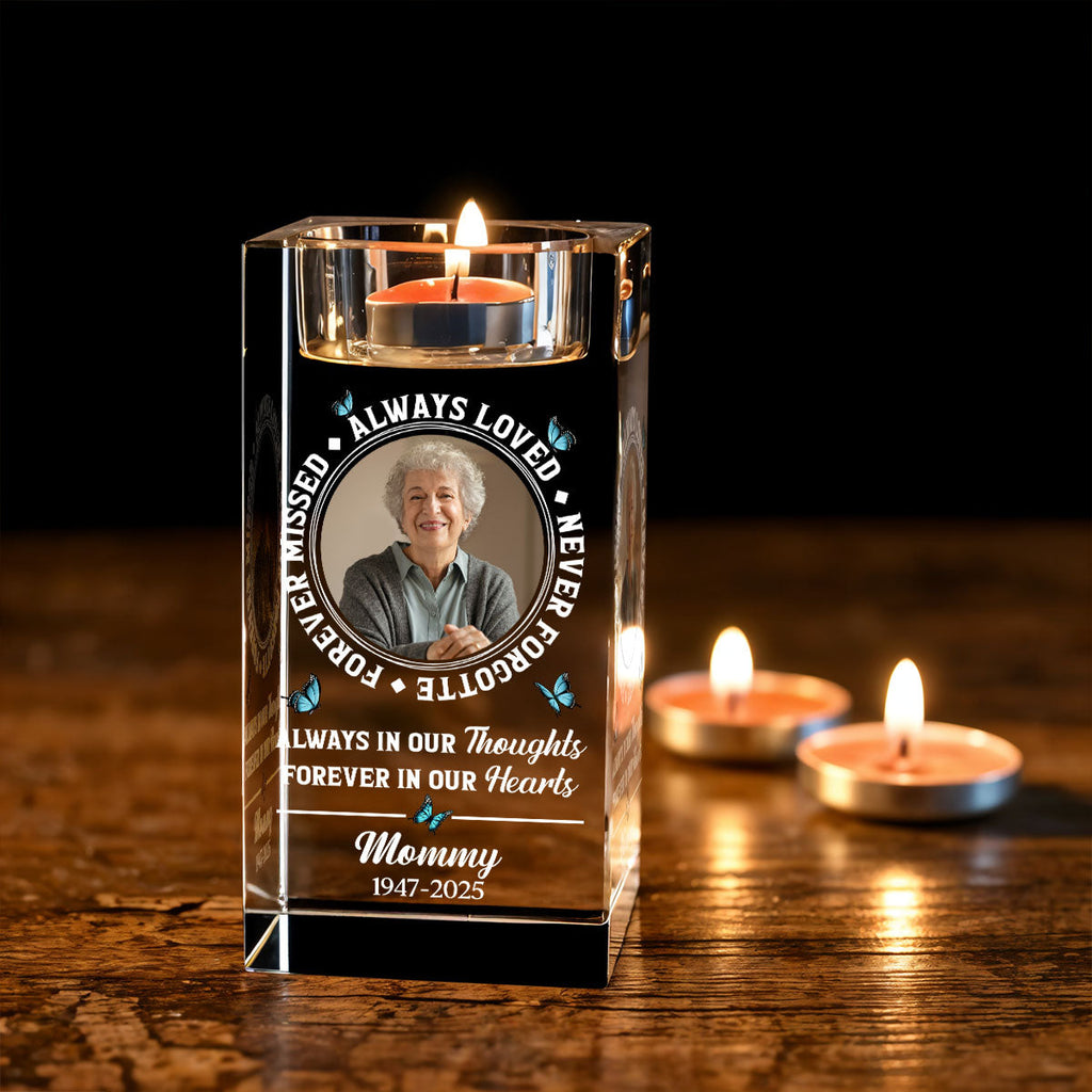 Always Loved - Personalized Crystal Candle Holder