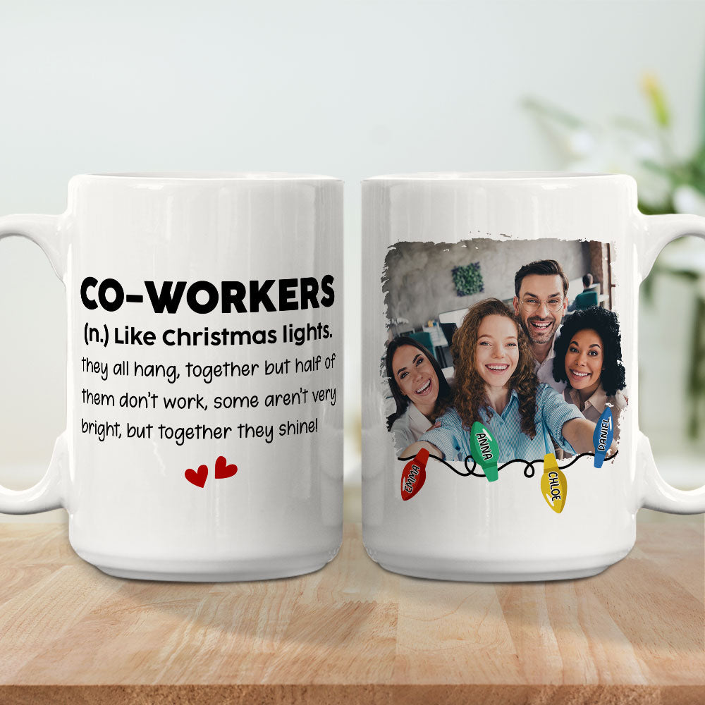 Custom Photo Coworker, Christmas & Birthday Team Appreciation Gift • Together They Shine - Personalized Coffee Mug