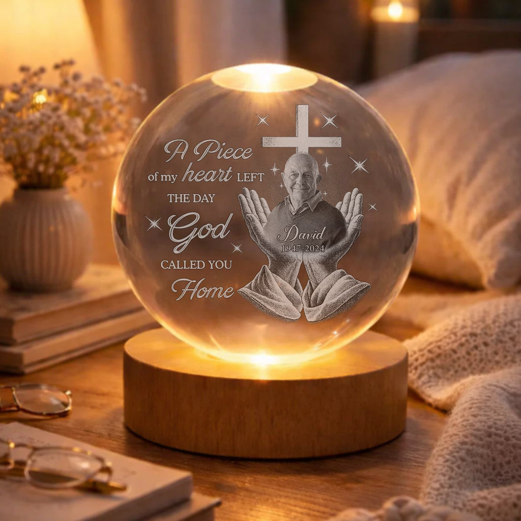 The Day He Called - Personalized Crystal Globe Lamp