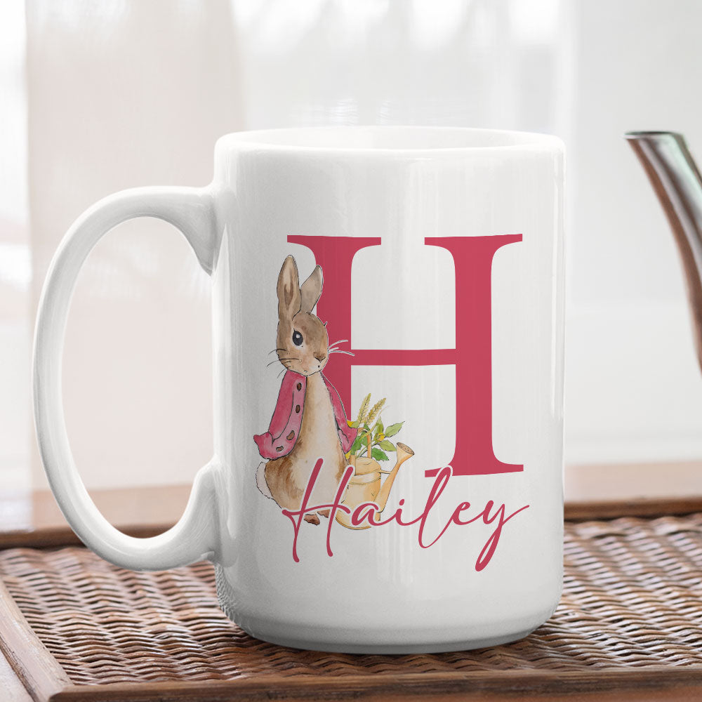 Custom Christmas & Birthday Keepsake Gift • Gnome Bunny Rabbit - Personalized Coffee Mug