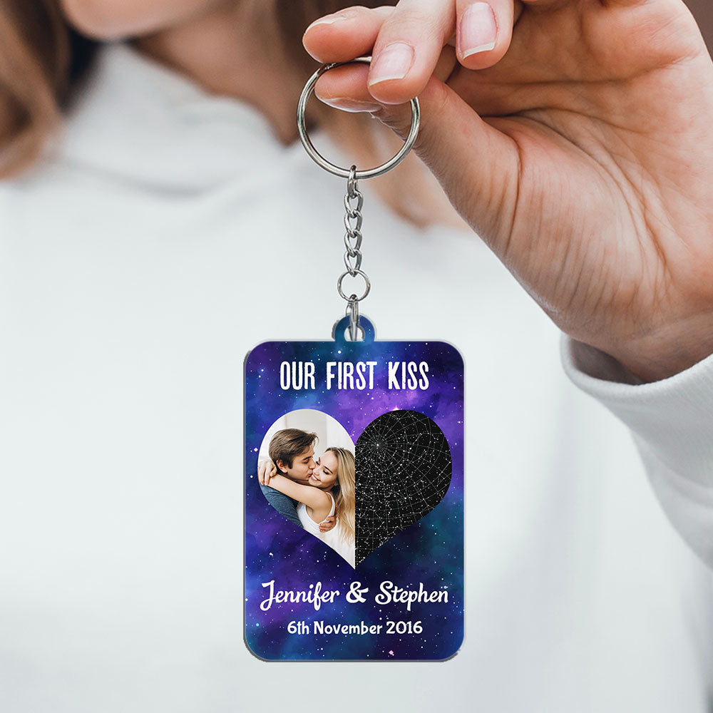 Star Map Our First Date - Personalized Acrylic Keychain