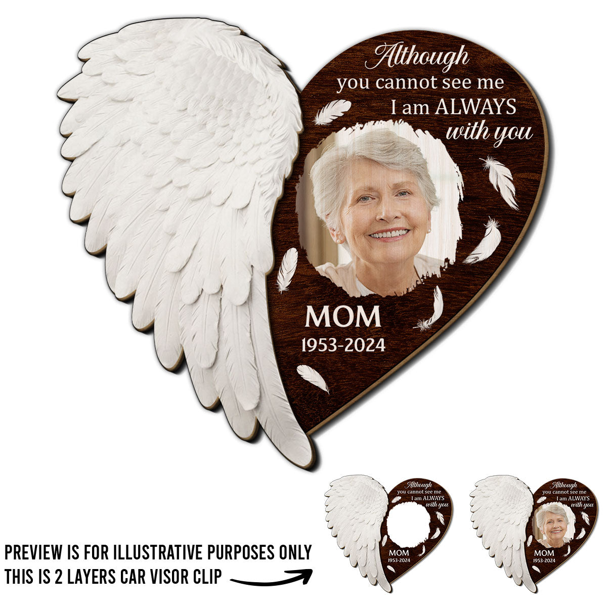 Right Here For You - Personalized Car Visor Clip