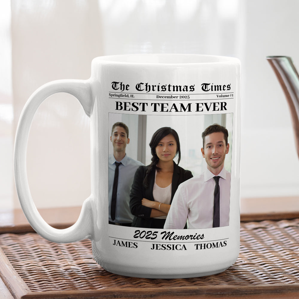 Custom Photo Coworker, Christmas & Birthday Team Appreciation Gift • Our Year In Review - Personalized Coffee Mug
