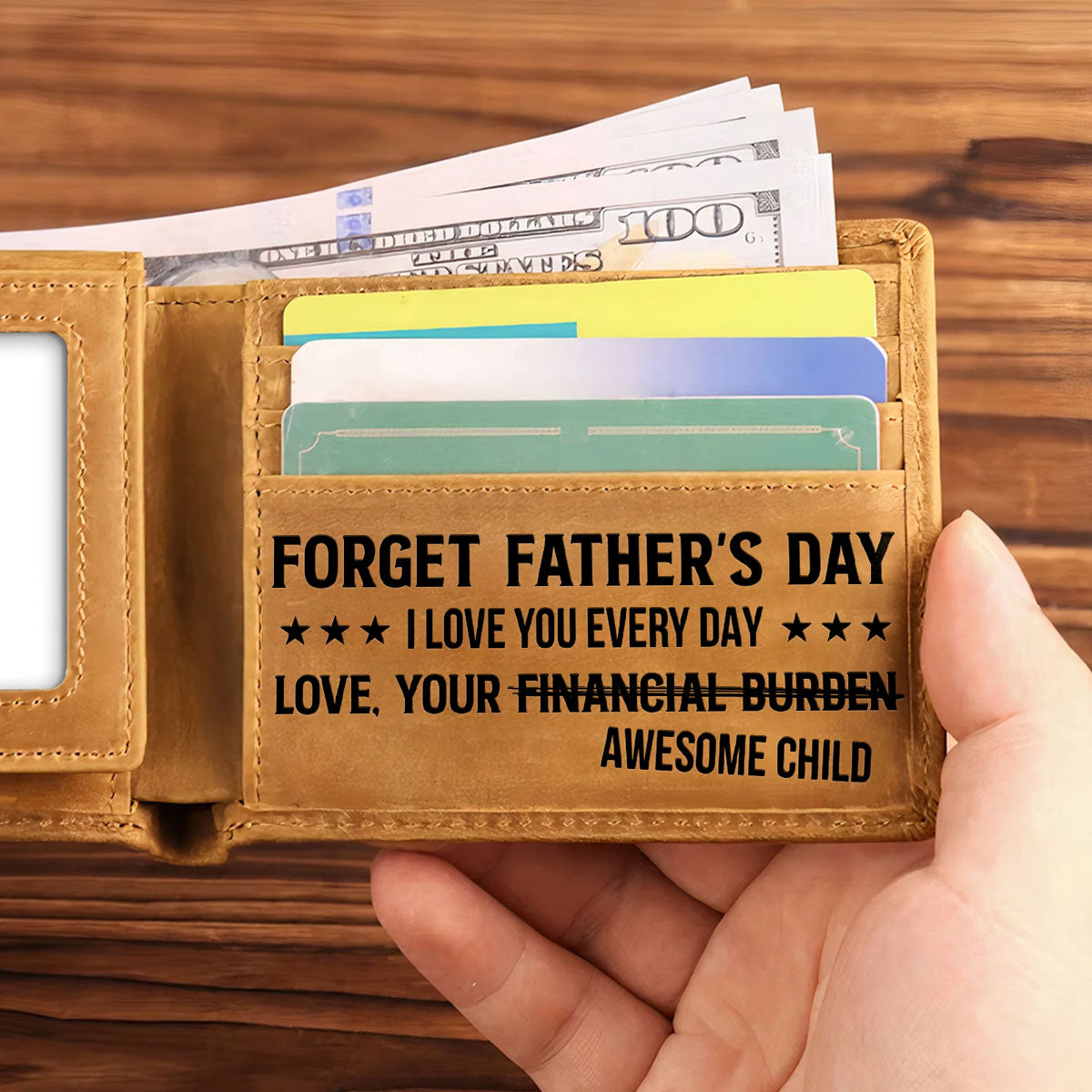Love You Every Day - Personalized Men Leather Wallet