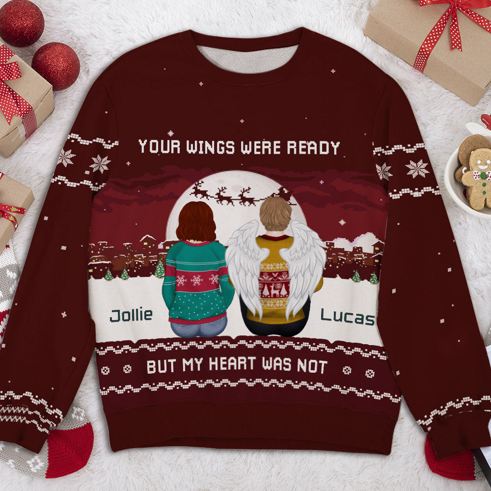 Custom Couple Christmas Sweatshirt, Anniversary Gift • Remembrance 1 - Personalized All-Over-Print Sweatshirt
