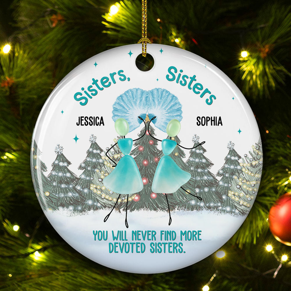 Custom Sister Christmas Ornament •  Awesome Sisters Sisters - Personalized Ceramic Ornament