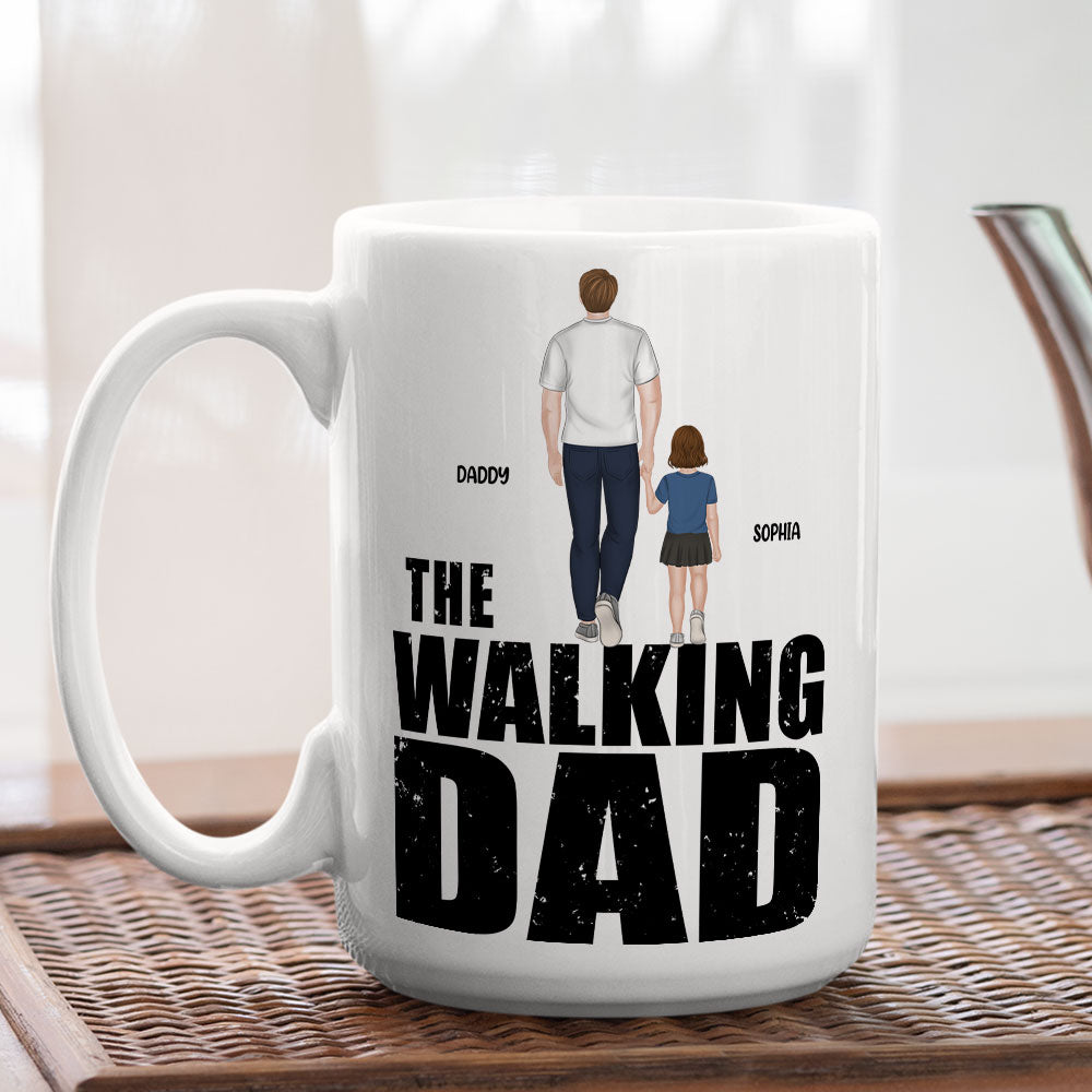 Custom Father's Day, Special Gift for Dad & Grandpa • The Walking Dad - Personalized Coffee Mug