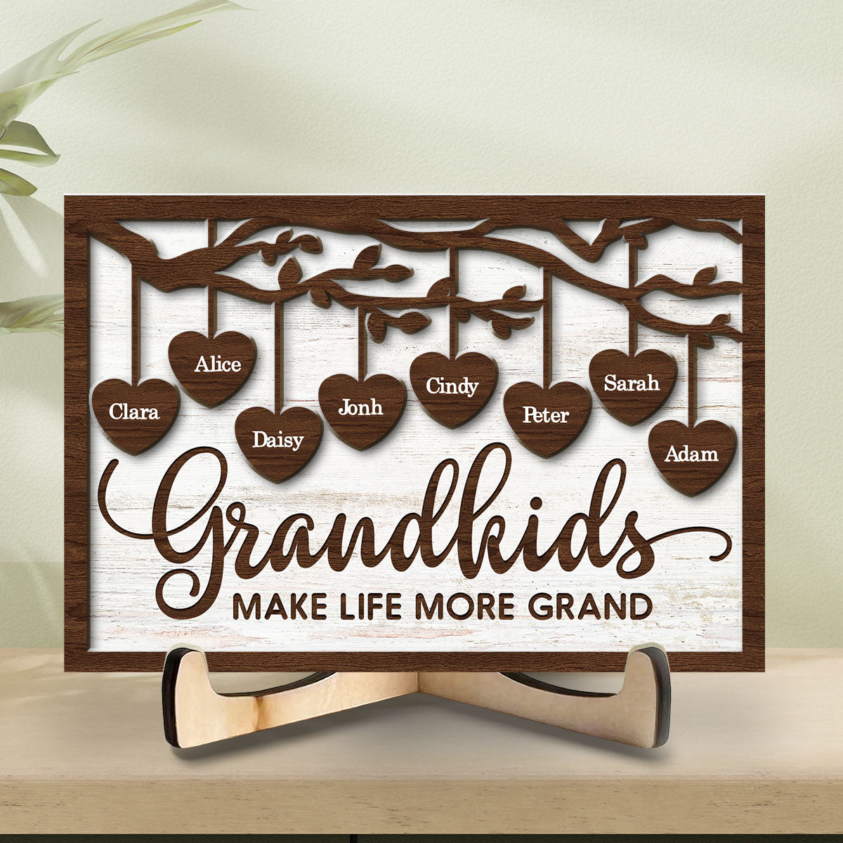 Custom Family Decor, Christmas Birthday Family Keepsake • I Love My Grandkids - Personalized Wooden Plaque