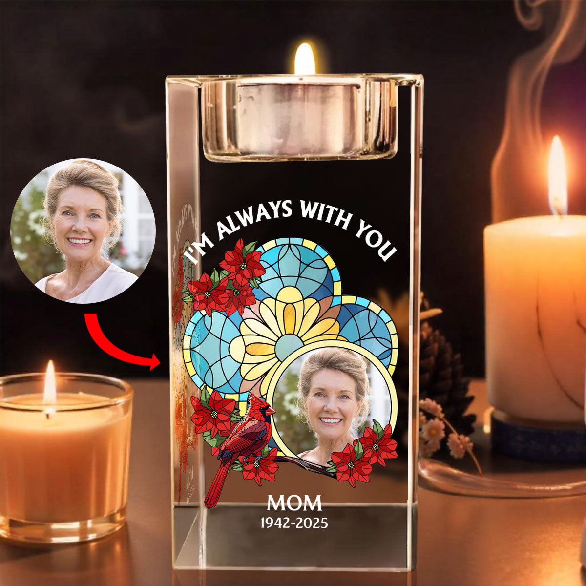 Light This Up - Personalized Crystal Candle Holder