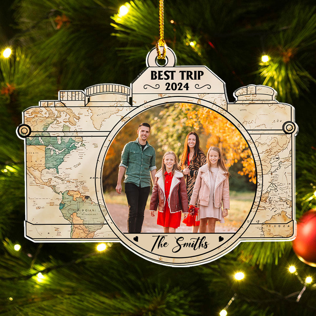 Custom Photo Family Ornament, Christmas Gift for Family Members • Adventure Ornament - Personalized Acrylic Ornament