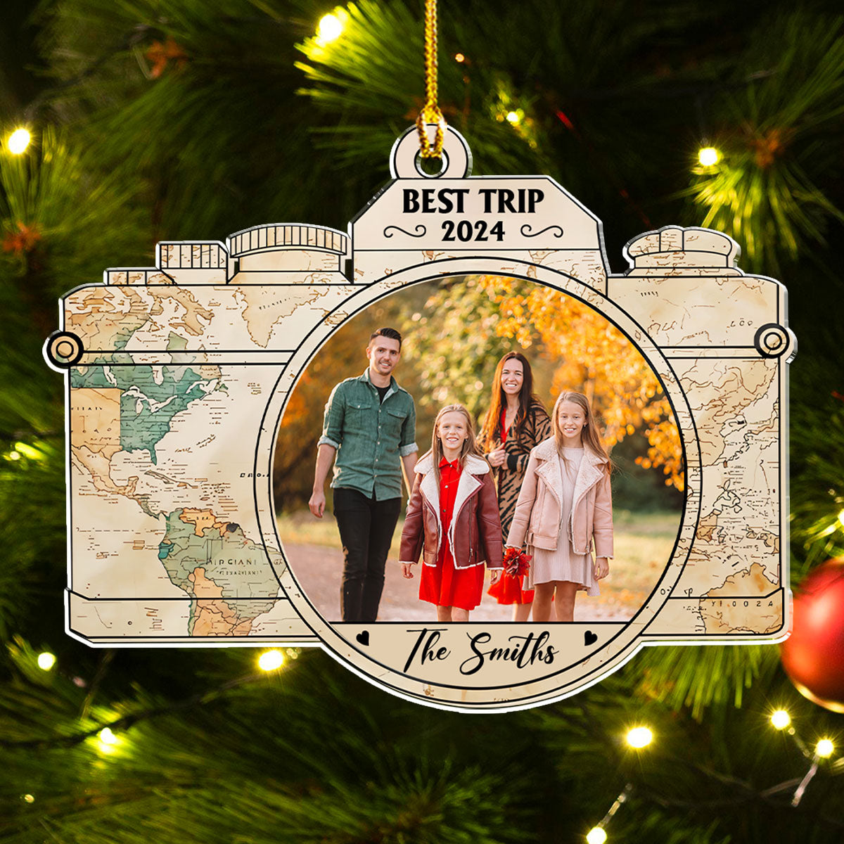 Custom Photo Family Ornament, Christmas Gift for Family Members • Adventure Ornament - Personalized Acrylic Ornament
