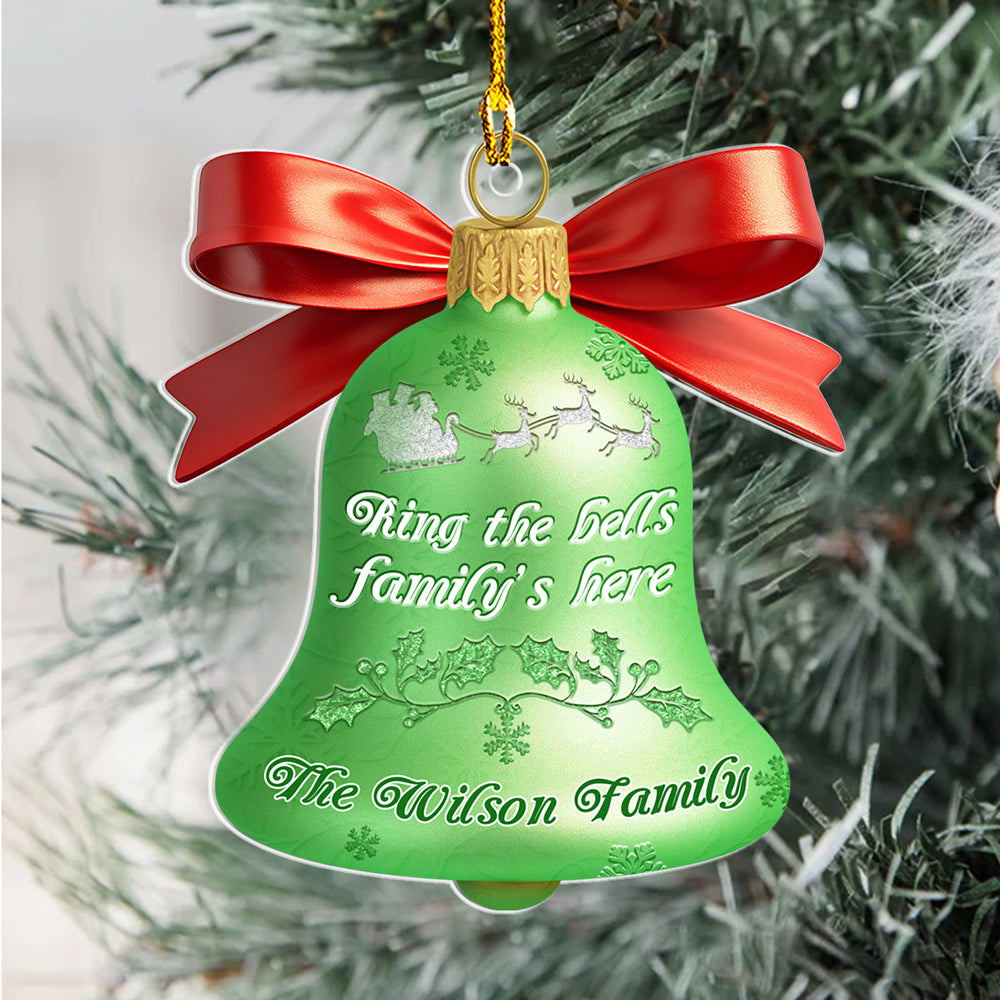 Custom Family Ornament, Christmas Gift for Family Members •  Ring A Bell - Personalized 3D Effect Acrylic Ornament