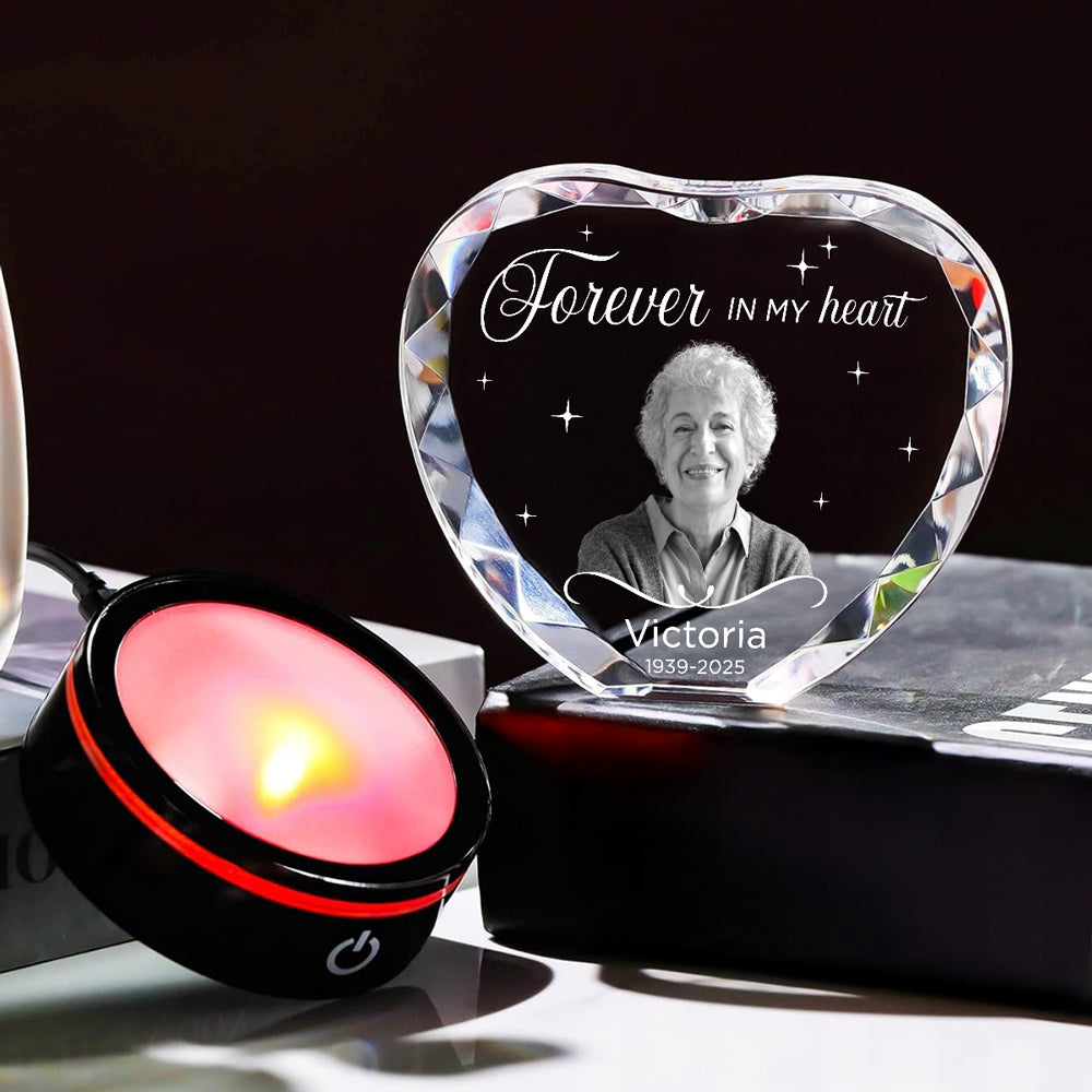 Forever In My Heart - Personalized Crystal Led Light