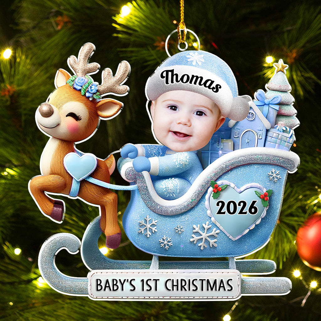 Custom Photo Family First Christmas Ornament • Magical First Christmas - Personalized Acrylic Ornament