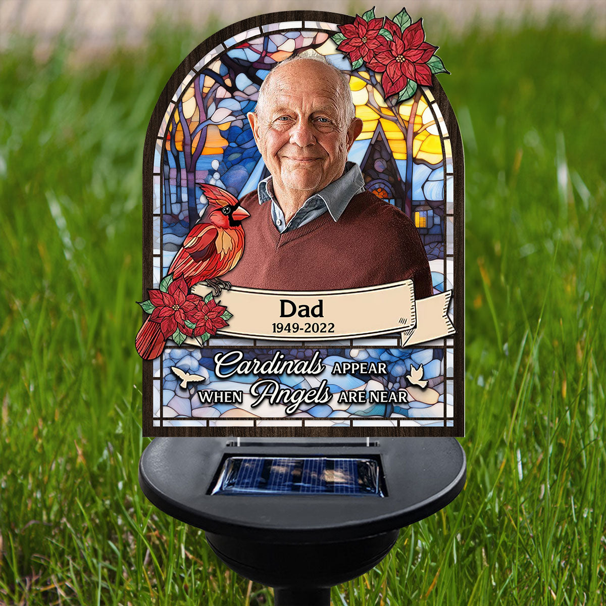 Cardinals Appear When Angels Are Near - Personalized Solar Light