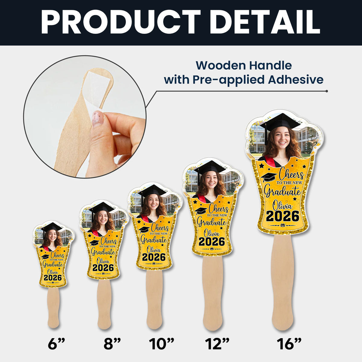 Cheers To The New Graduate - Personalized Hand Fan