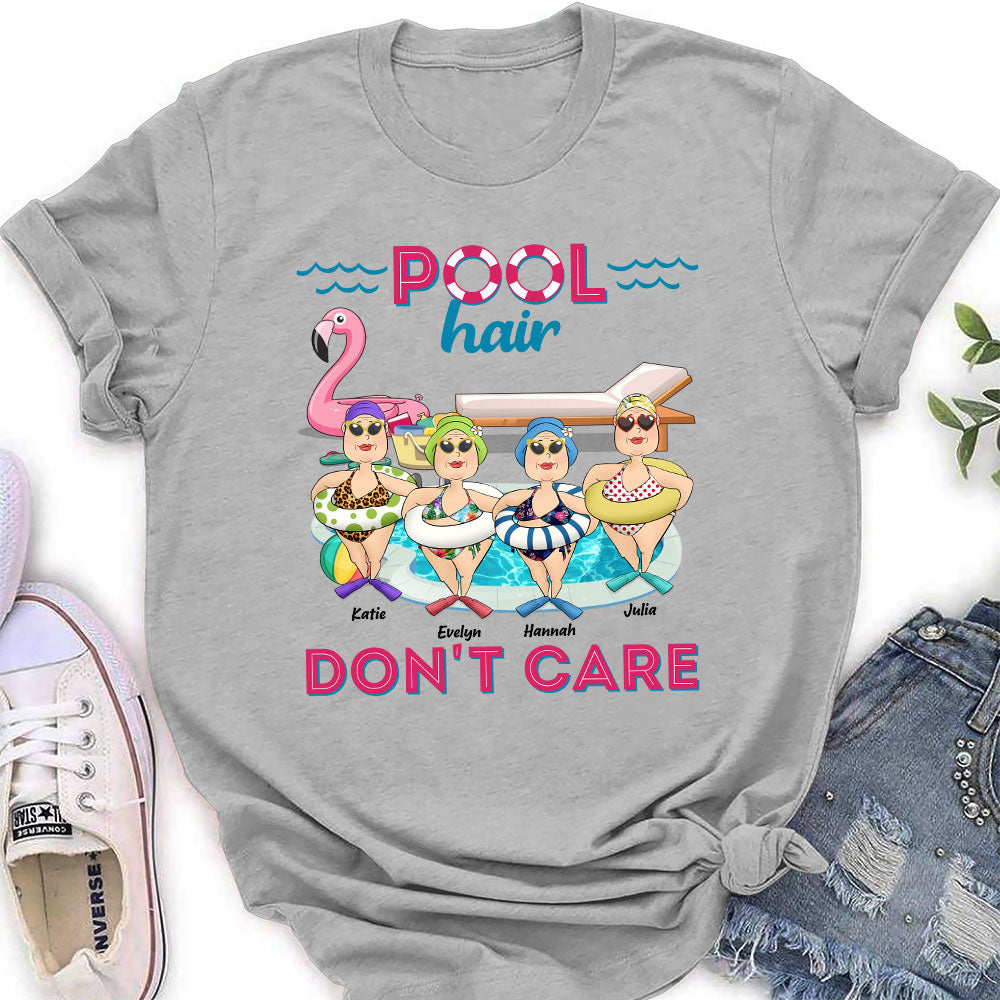 Custom Christmas & Birthday Gift for Mom, Grandma • Pool Hair Do Not Care - Personalized Shirt