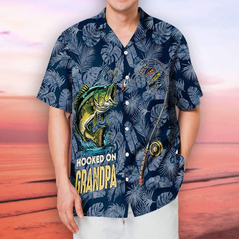 Hooked on Daddy - Personalized Hawaiian Shirt