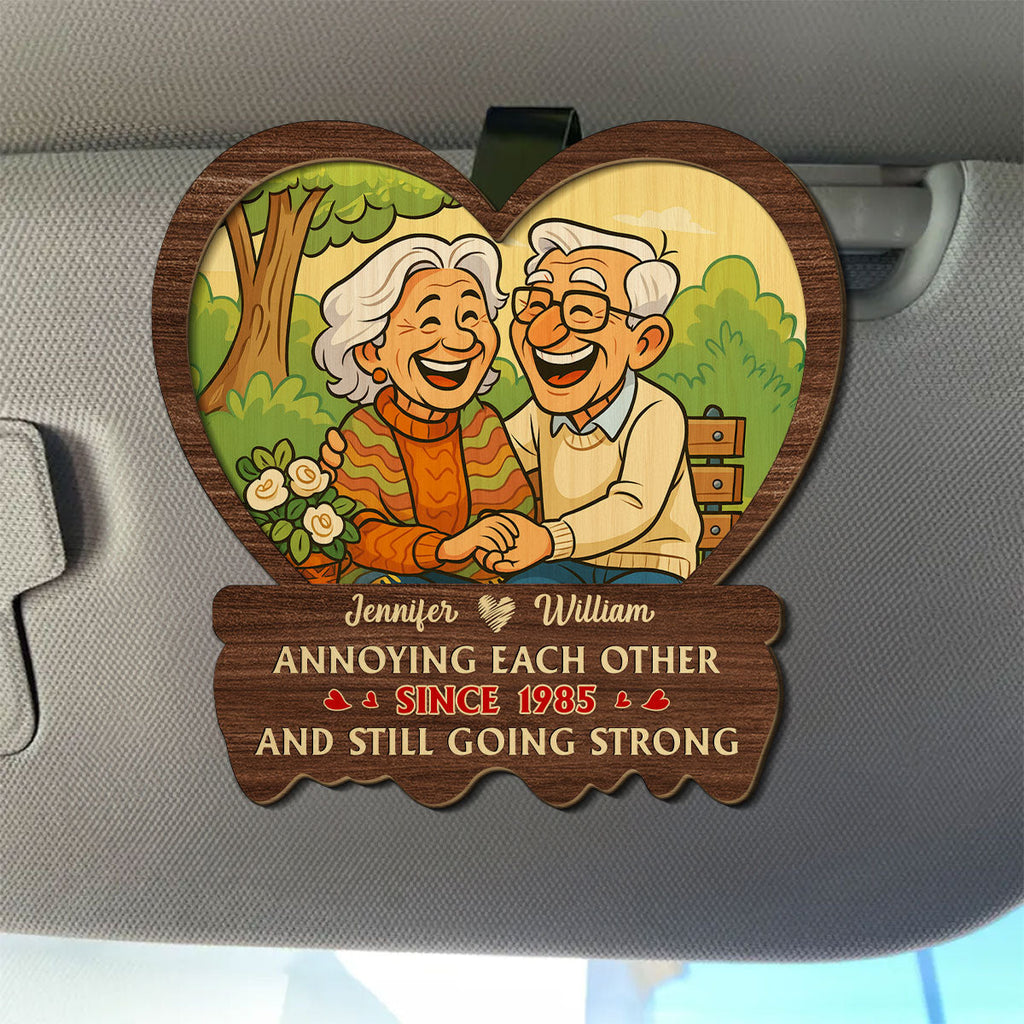 Husband And Wife Still Going Strong - Personalized Car Visor Clip