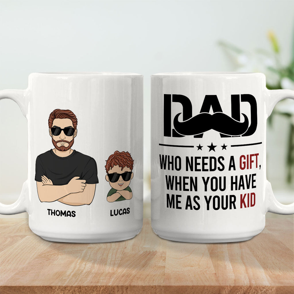 Custom Photo Christmas & Birthday Gift for Dad • Big Gift For Daddy - Personalized Coffee Mug