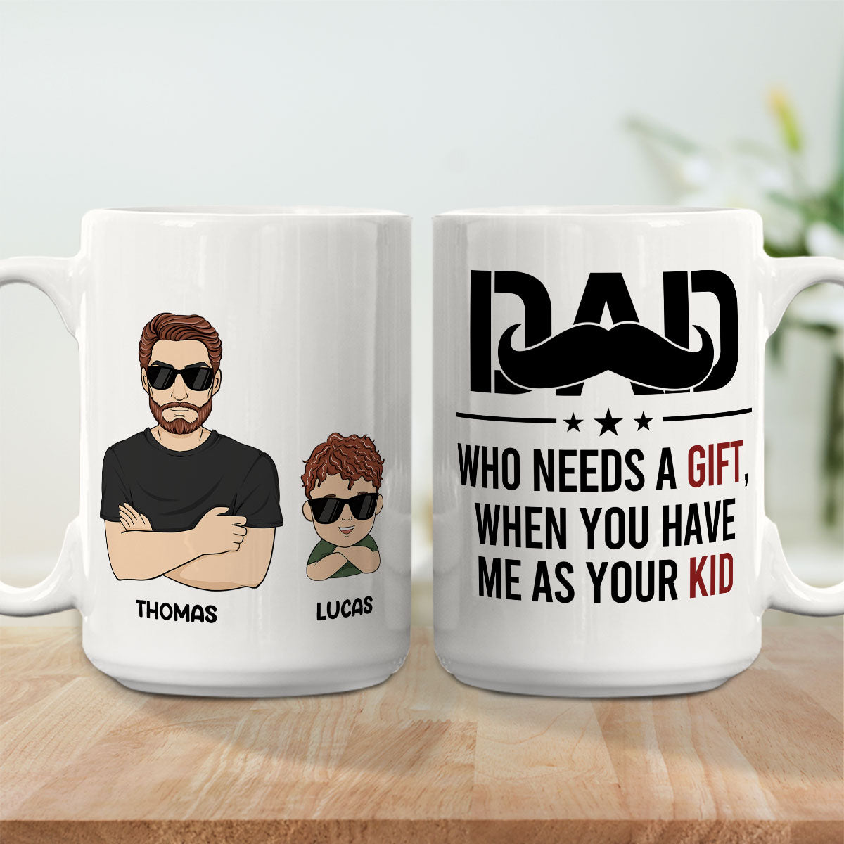 Custom Photo Christmas & Birthday Gift for Dad • Big Gift For Daddy - Personalized Coffee Mug