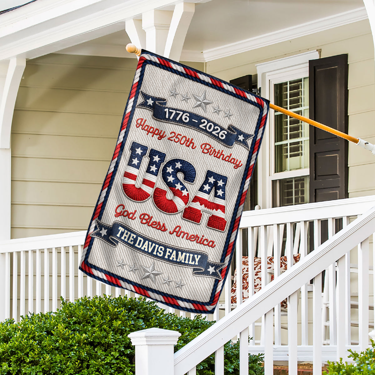 The Blessed Family - Personalized 3D Effect Flag