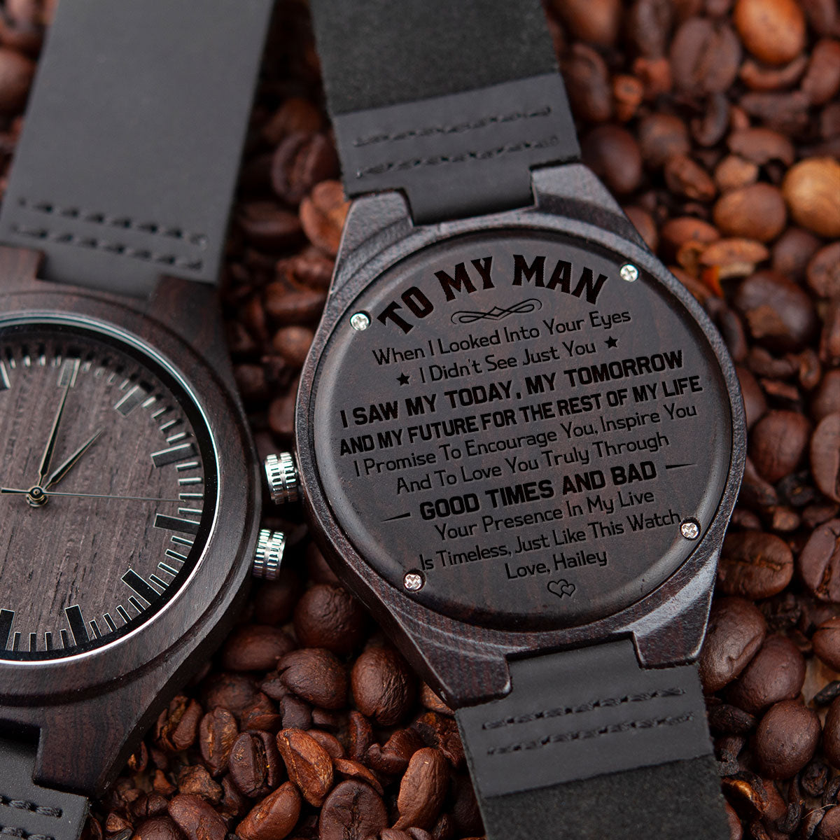Love You Truly Through - Personalized Wood Watch