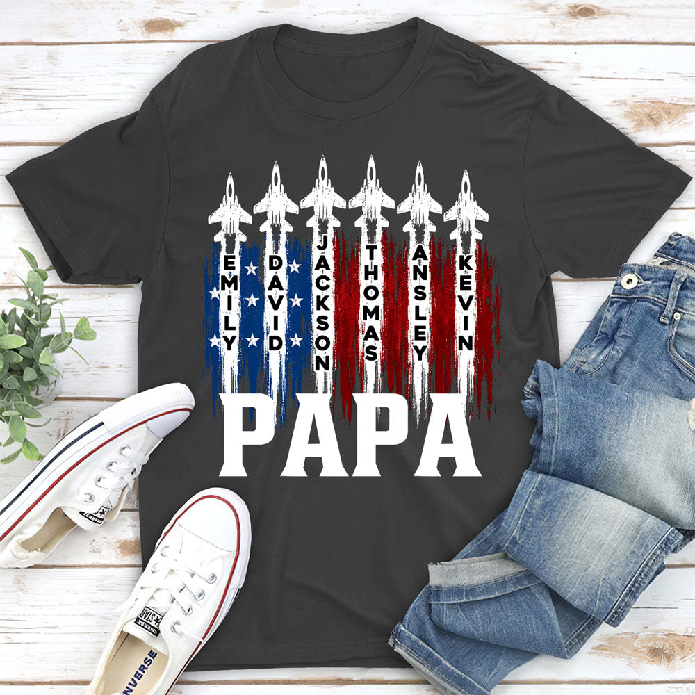 Custom Father's Day, Special Gift for Dad & Grandpa • Papa American - Personalized Shirt