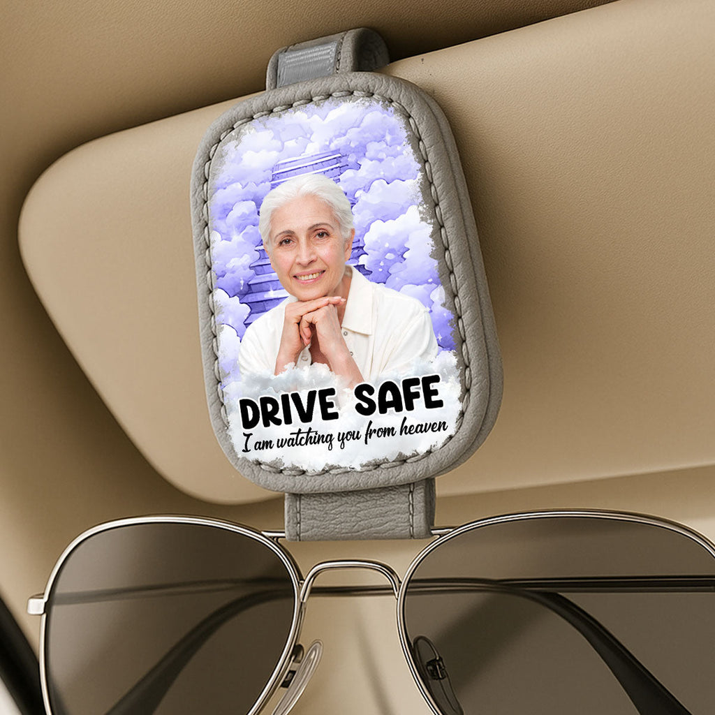 Watching You From Heaven - Personalized Sunglasses Holder For Car Visor