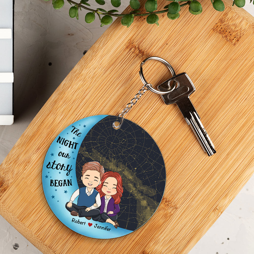 Star Map The Night - Personalized Acrylic Keychain