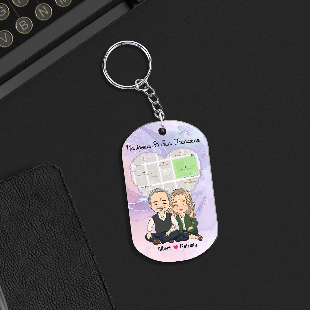 Map The Map Of Heart - Personalized Acrylic Keychain