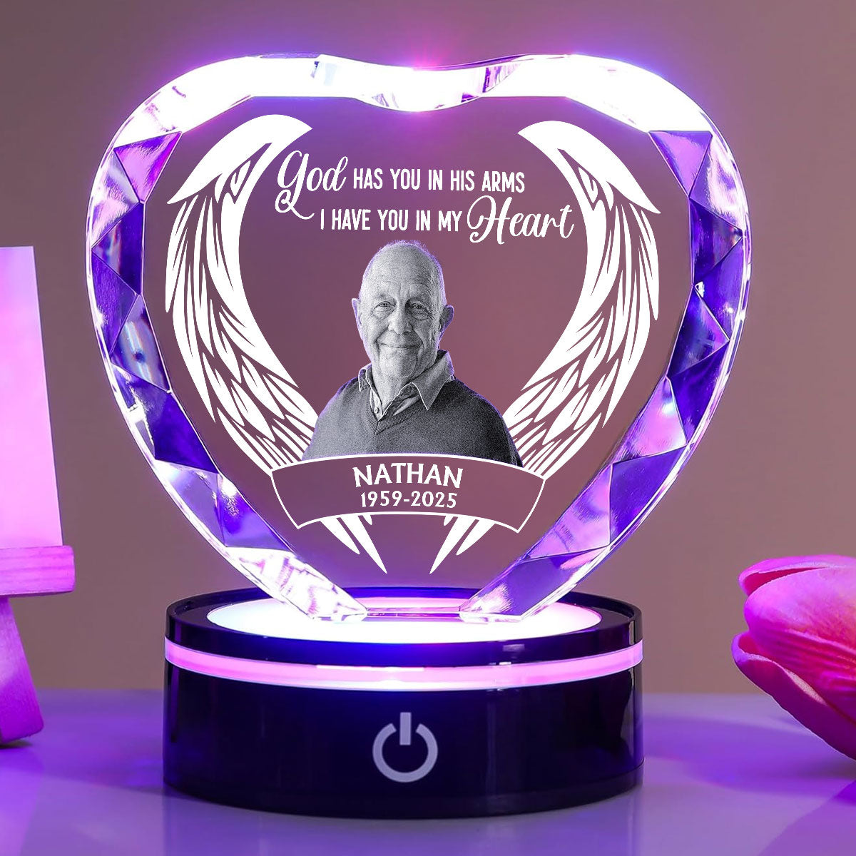 In My Heart Forever - Personalized Crystal Led Light