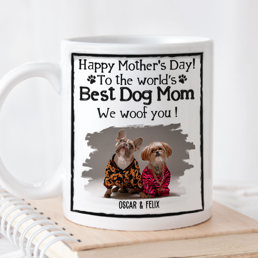 Custom Photo Christmas & Birthday Keepsake Gift • Best Dog Dad - Personalized 3D Inflated Effect Mug