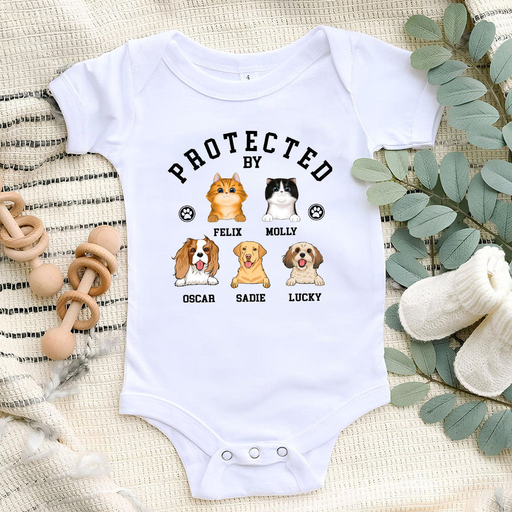 Protected By Pets - Personalized Baby Onesie
