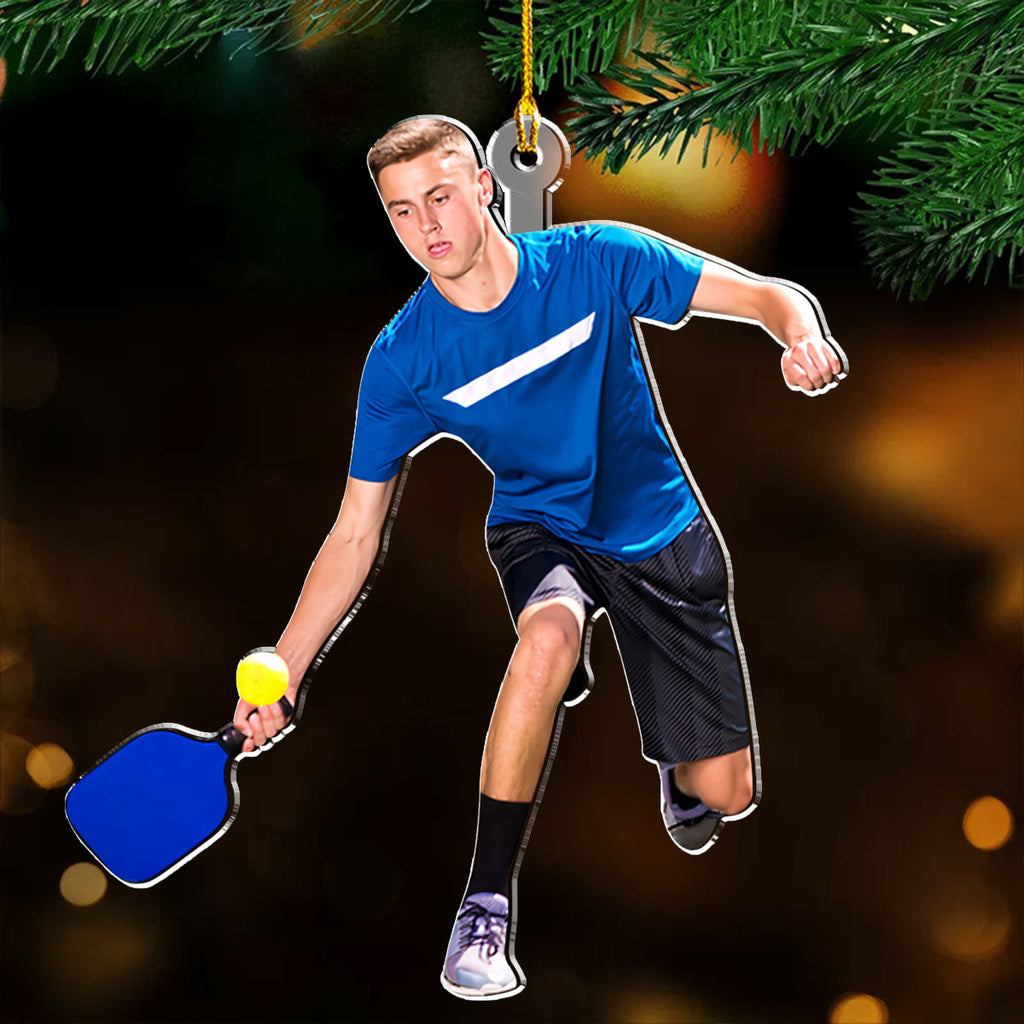 Custom Photo Keepsake Christmas Ornament • Pickleball Photo - Personalized Acrylic Ornament