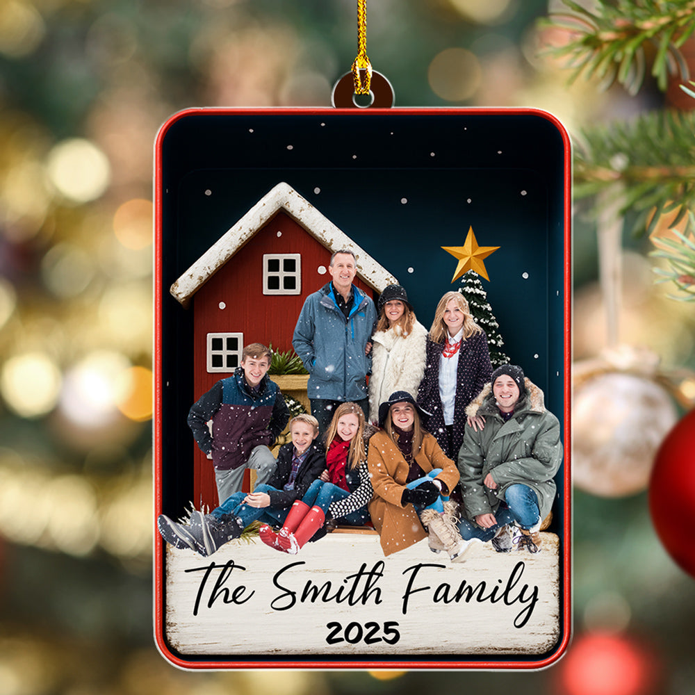 Custom Photo Family Ornament, Christmas Gift for Family Members • Together Family Photo - Personalized Acrylic Ornament