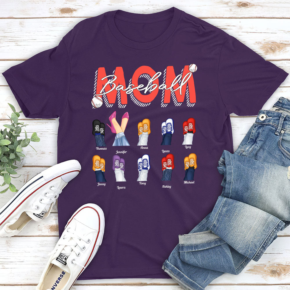 Custom Christmas & Birthday Gift for Mom, Grandma • Baseball Mom - Personalized Unisex T-shirt