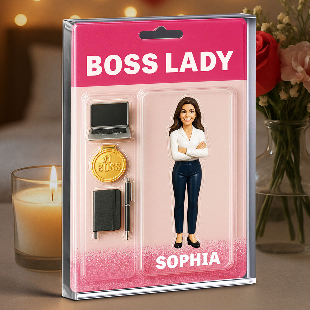 Custom Decor, Christmas Birthday Anniversary Gift Keepsake • Boss Lady - Personalized Acrylic Plaque