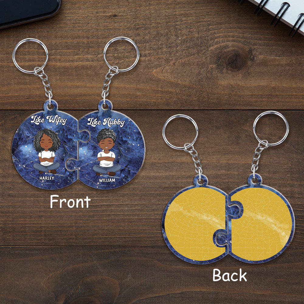 Star Map Like Wifey Like Hubby - Personalized Couple Acrylic Keychain