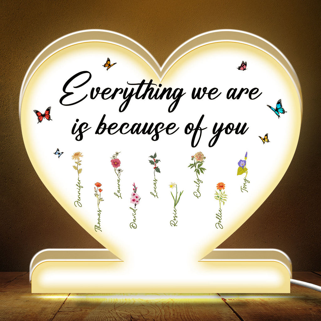 Everything Is Because Of You - Personalized Light Box