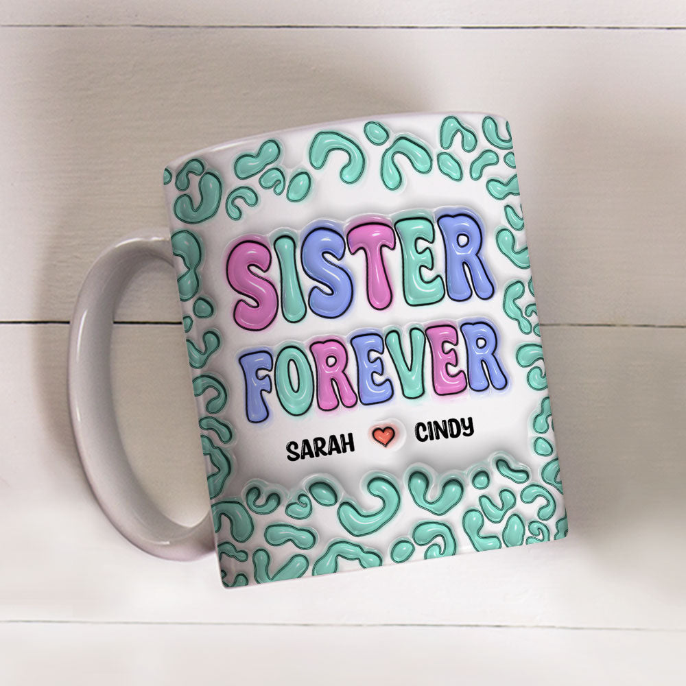 Custom Christmas & Birthday Keepsake Gift • Besties For The Resties - Personalized 3D Inflated Effect Mug