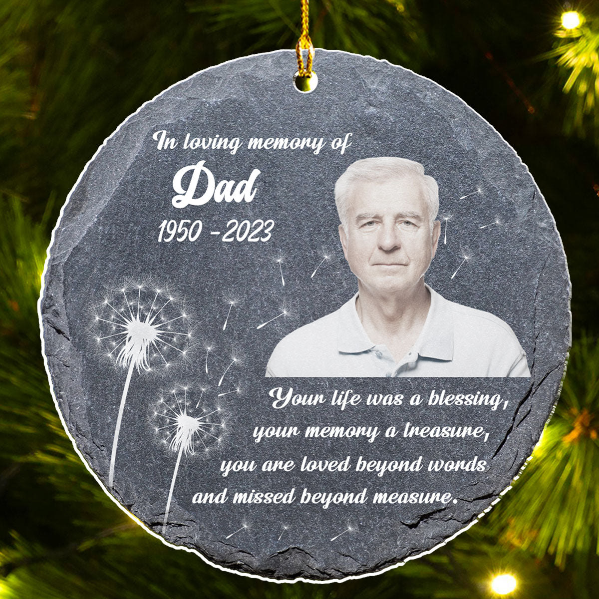 Custom Photo Memorial Christmas Ornament, Sympathy Keepsake • You Are Loved Beyond Words - Personalized Acrylic Ornament