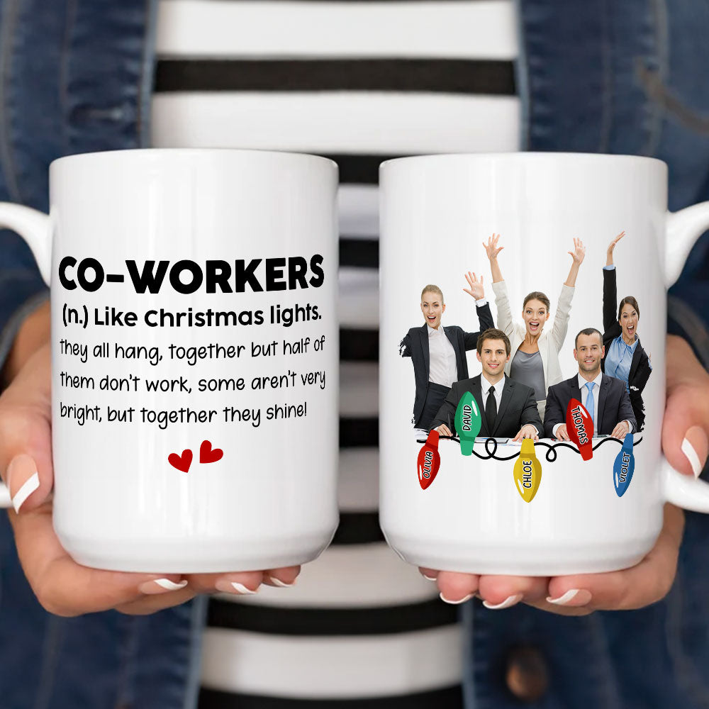 Custom Photo Coworker, Christmas & Birthday Team Appreciation Gift • Together They Shine - Personalized Coffee Mug