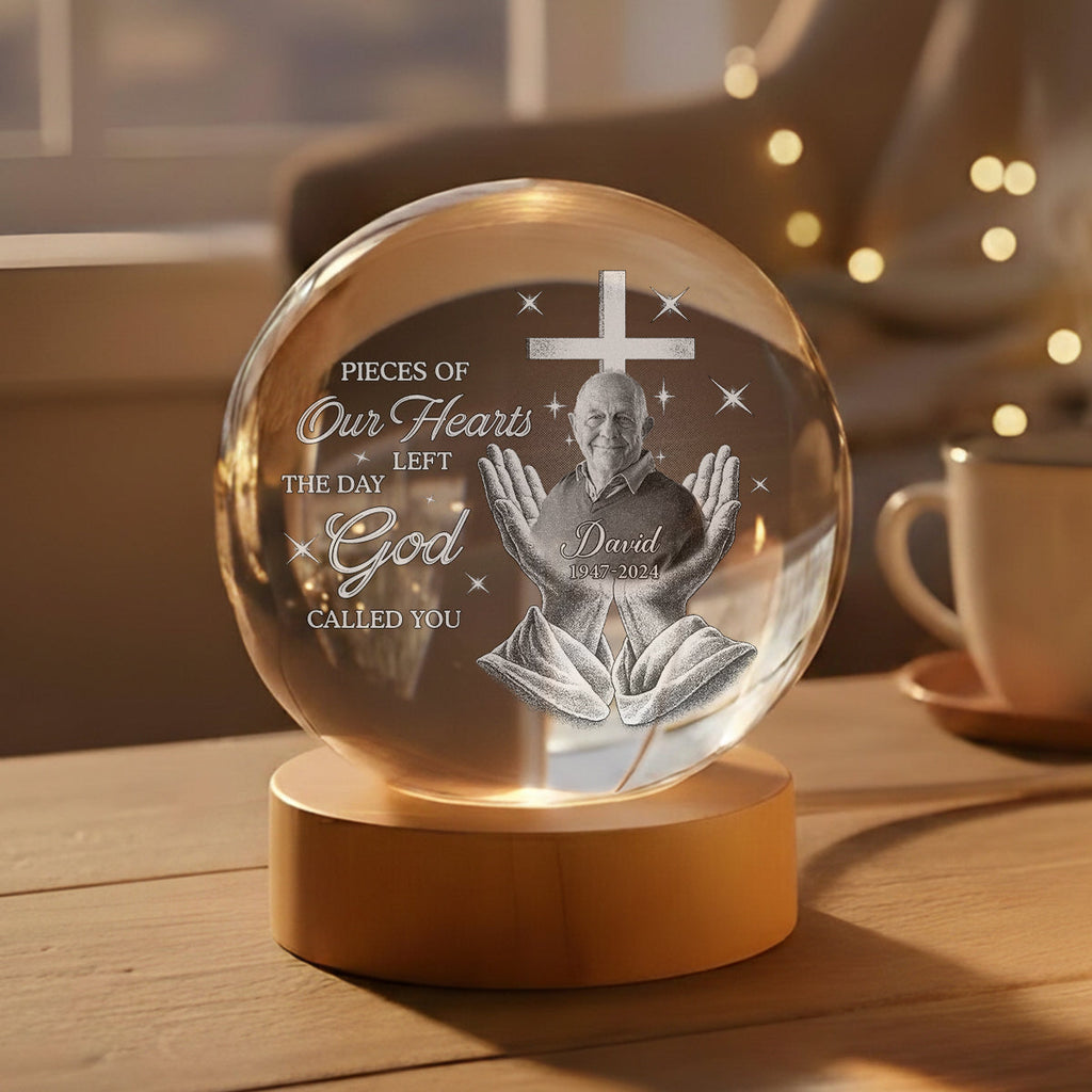 The Day He Called - Personalized Crystal Globe Lamp
