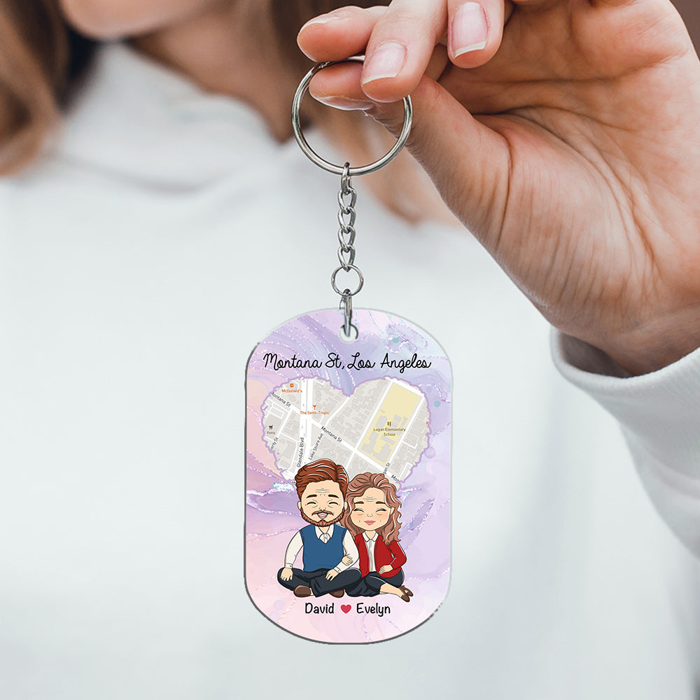 Map The Map Of Heart - Personalized Acrylic Keychain