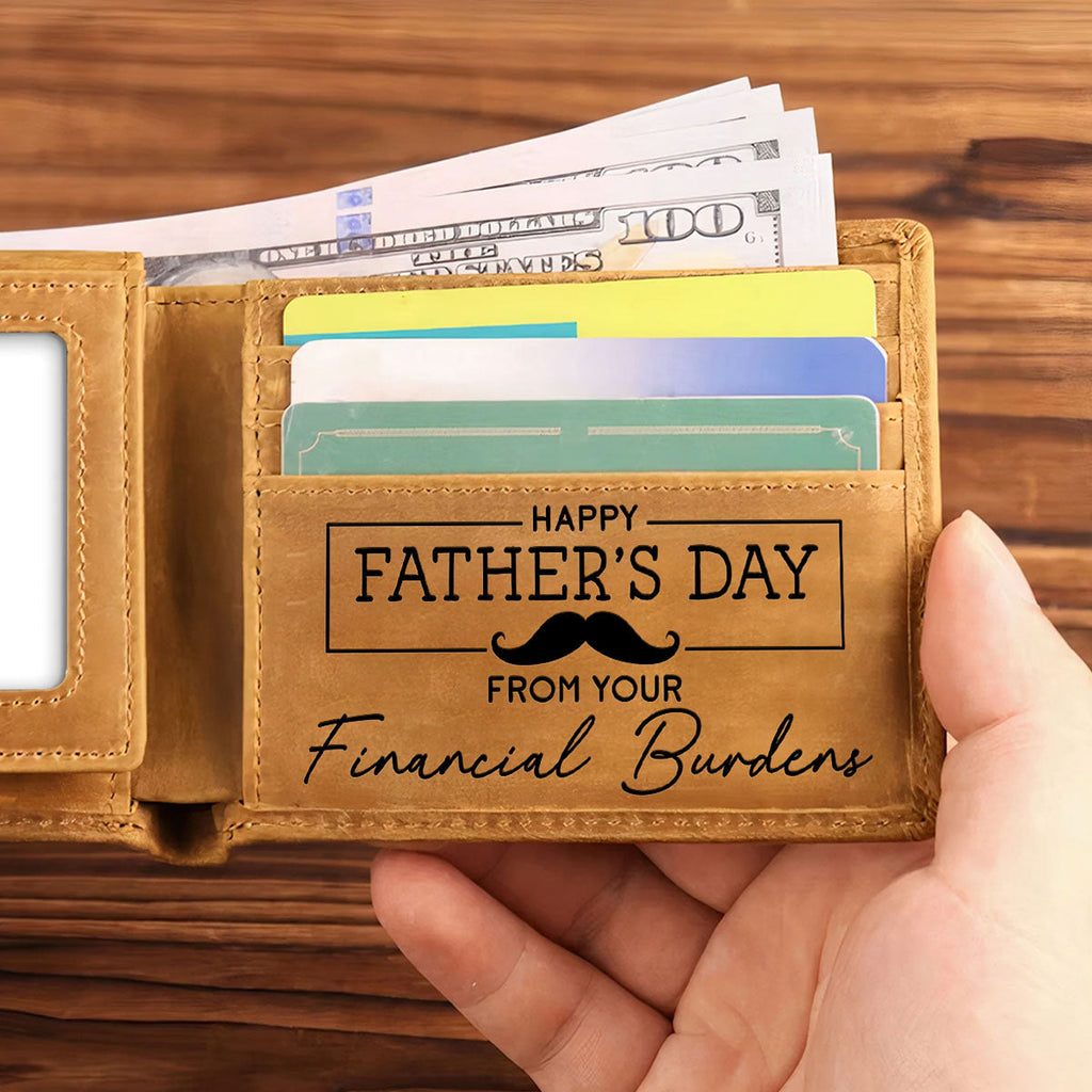 Happy Fathers Day - Personalized Men Leather Wallet