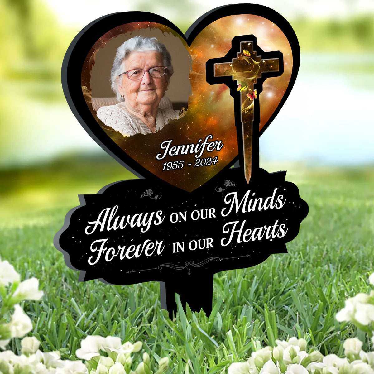 Forever In Our Hearts - Personalized Acrylic Garden Stake